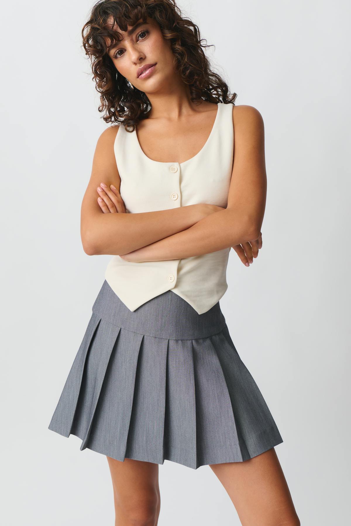 Pleated mini skirt