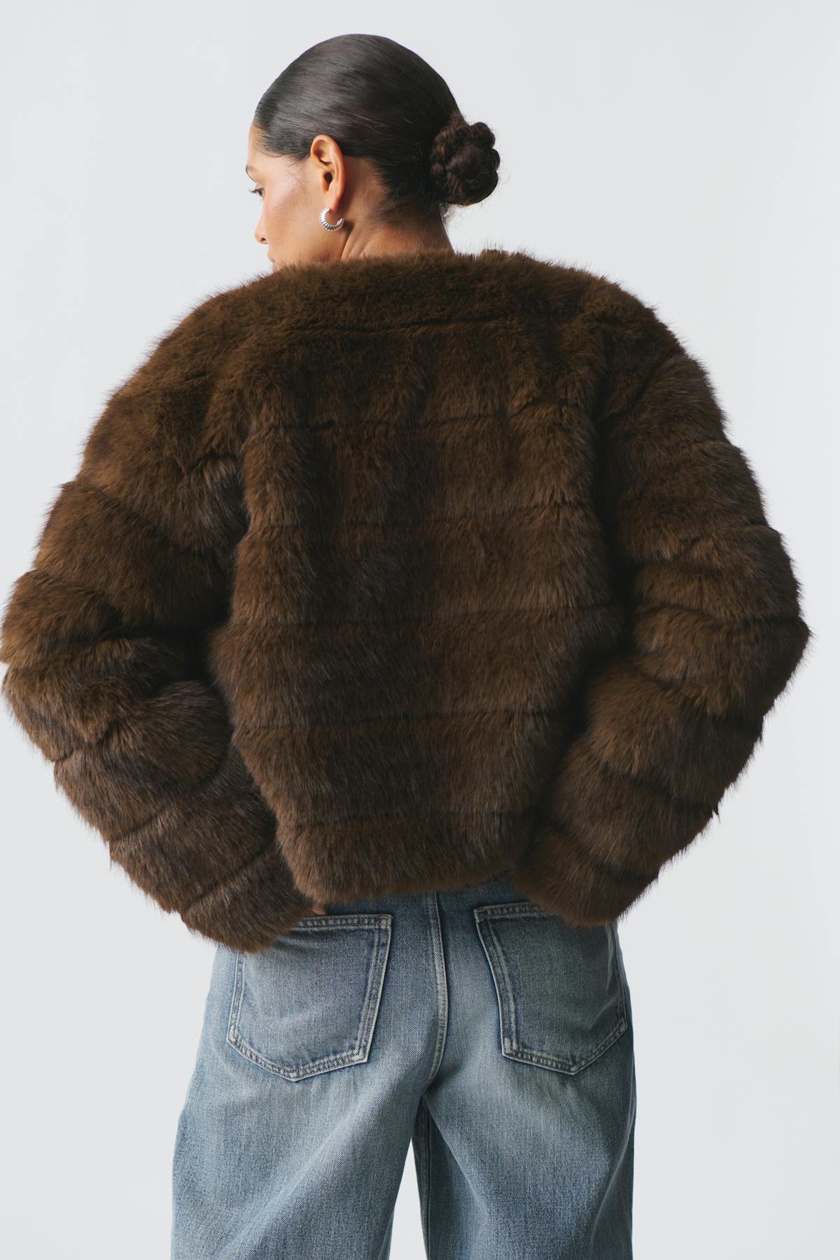 Faux fur short jacket