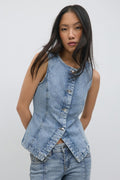Tailored denim vest
