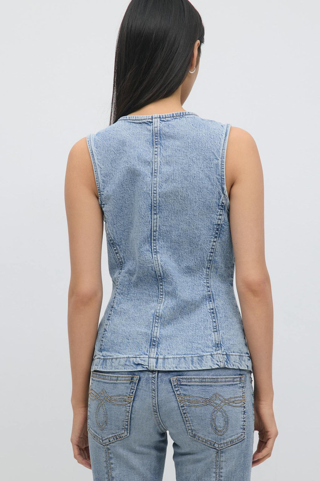 Tailored denim vest