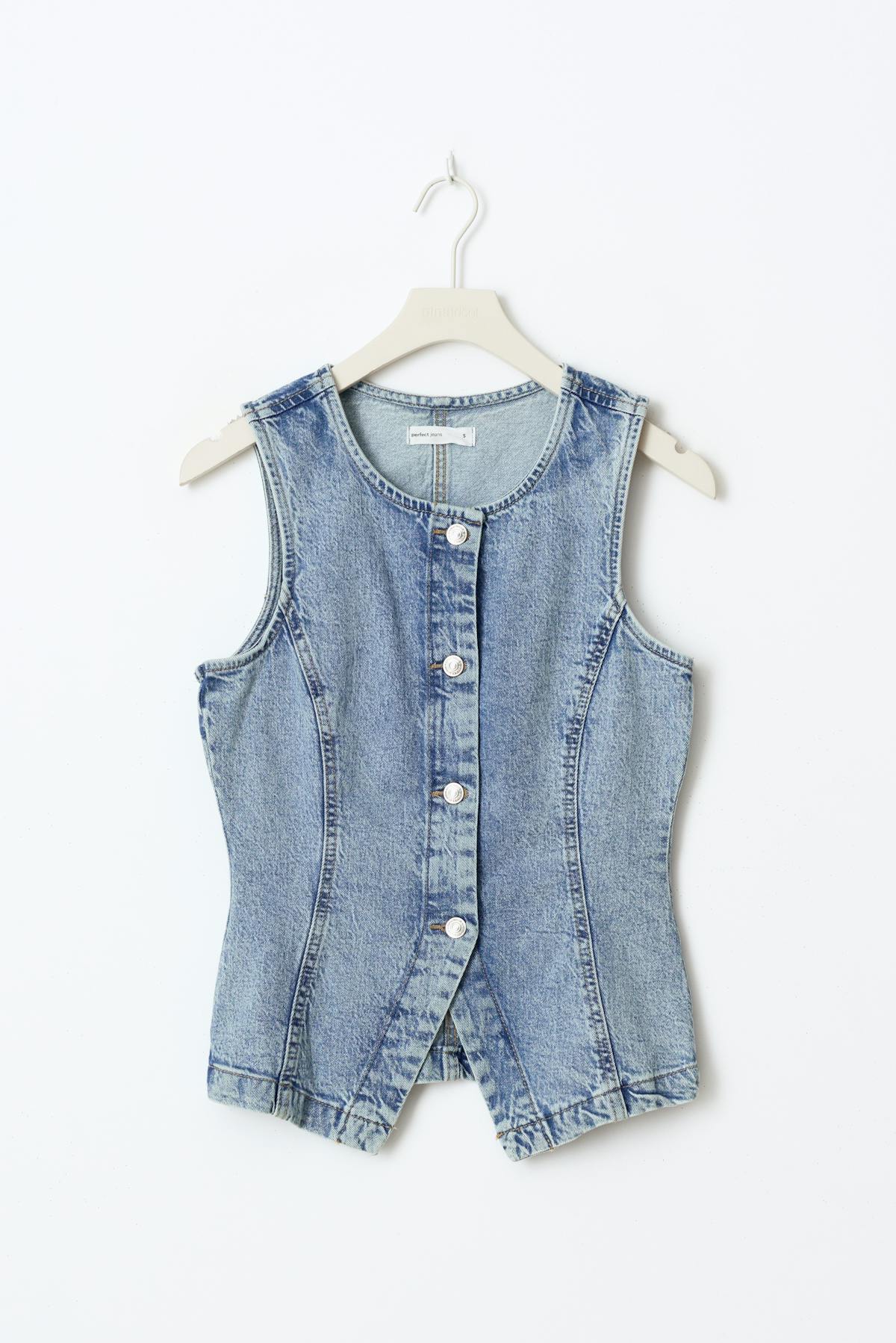 Tailored denim vest