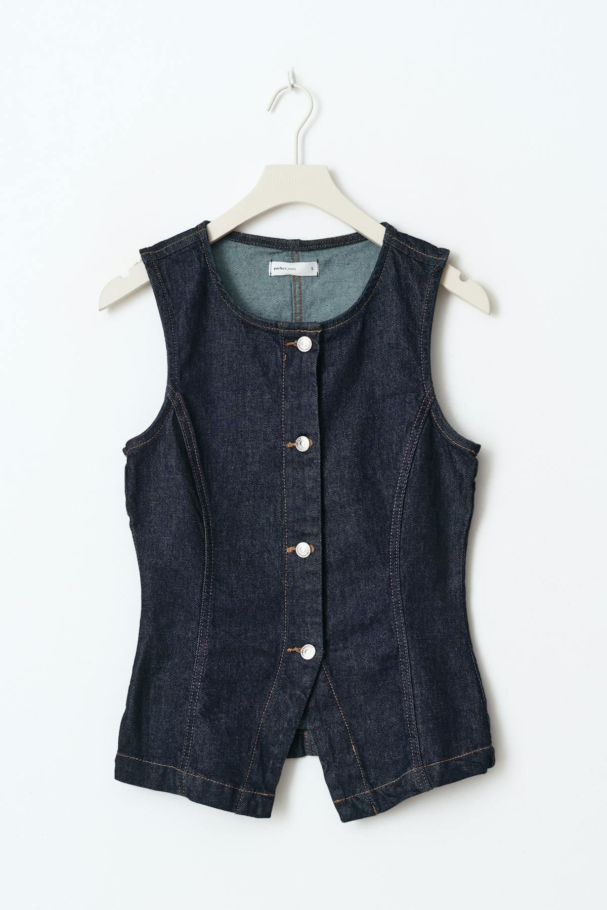 Tailored denim vest