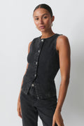 Tailored denim vest