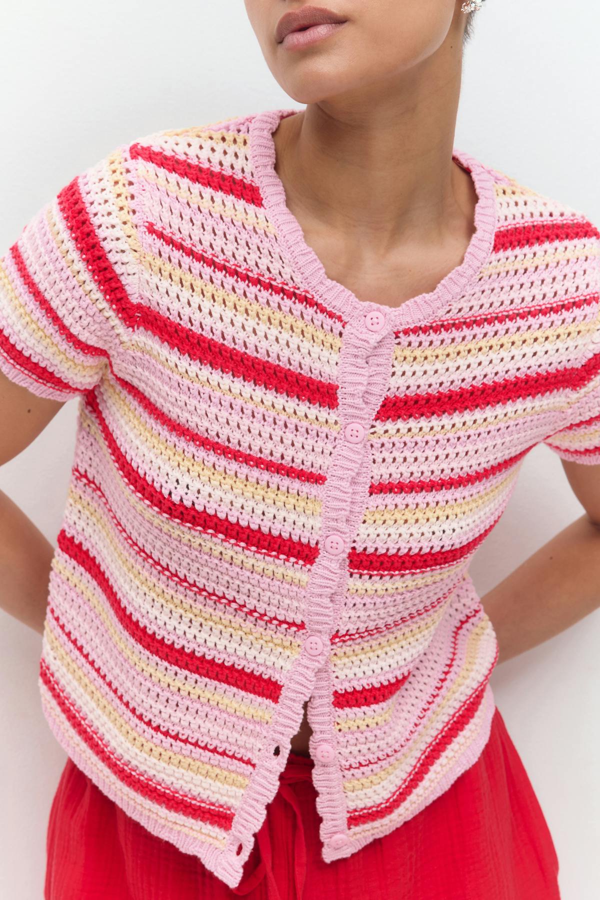 Knitted crochet cardigan