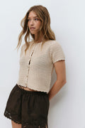Knitted crochet cardigan