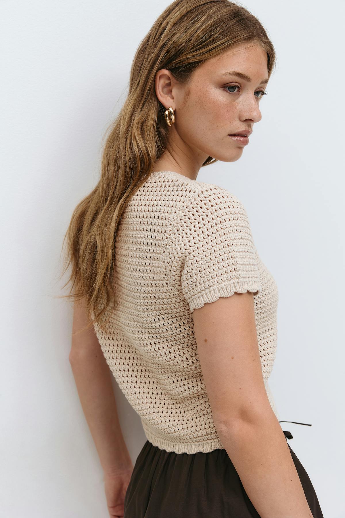 Knitted crochet cardigan