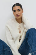 Knitted tie cardigan
