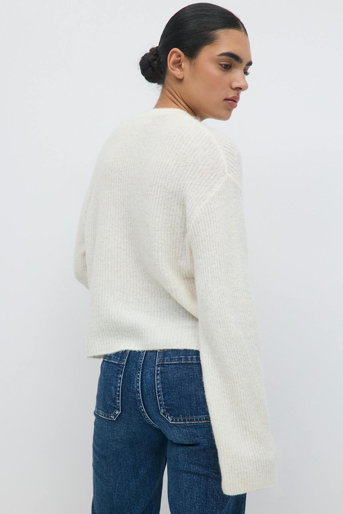 Knitted tie cardigan