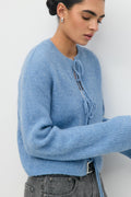 Knitted tie cardigan