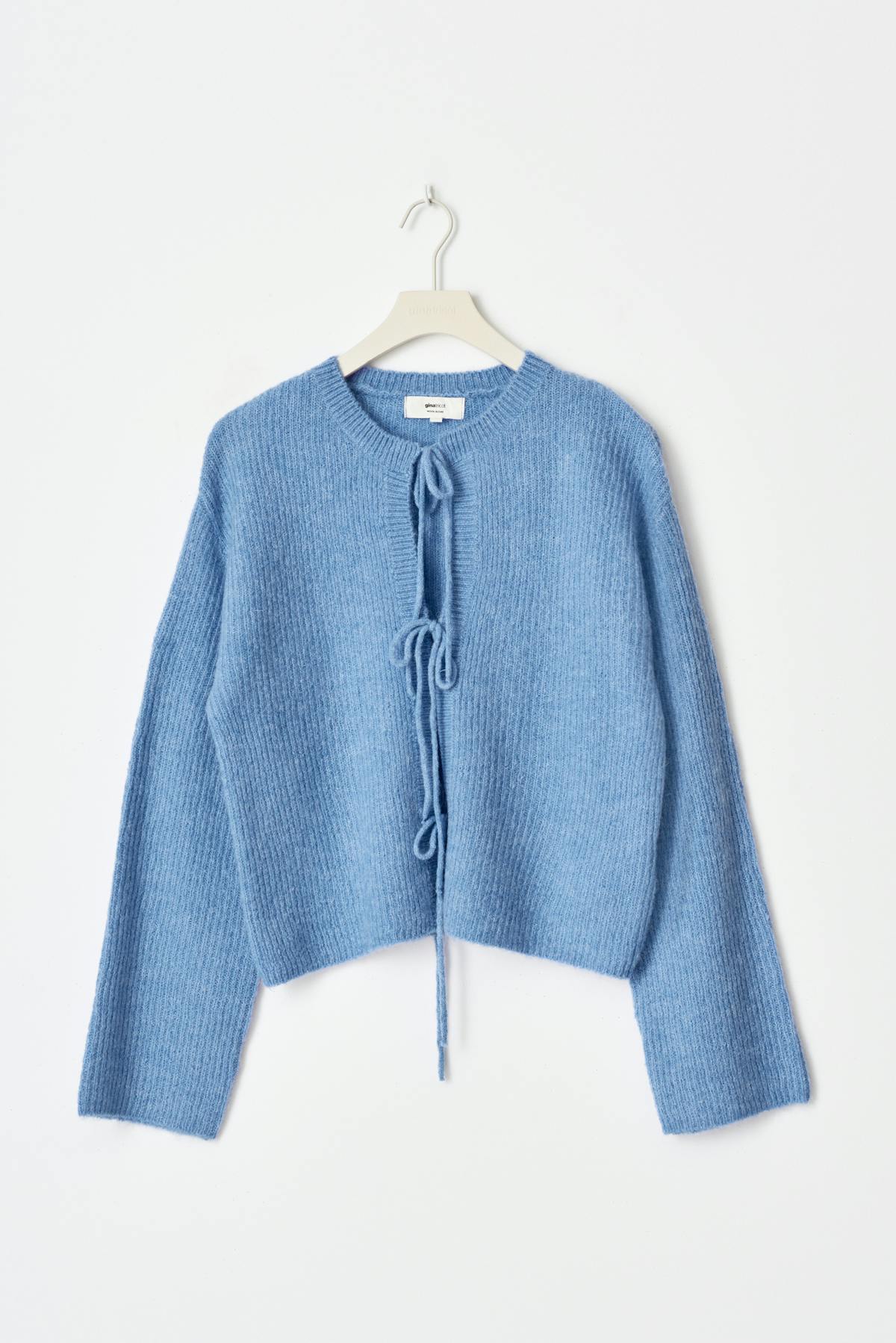 Knitted tie cardigan