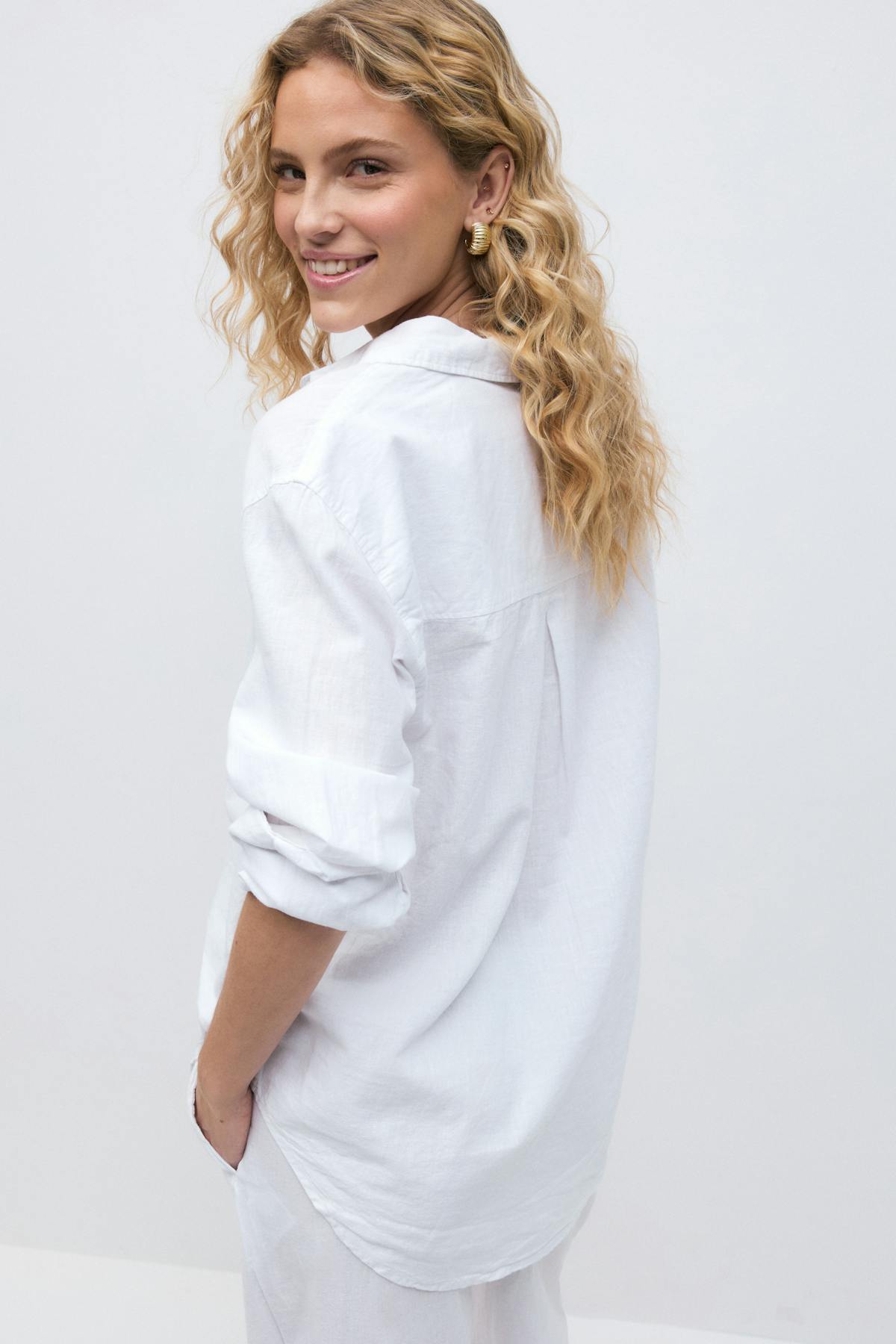Linen blend shirt