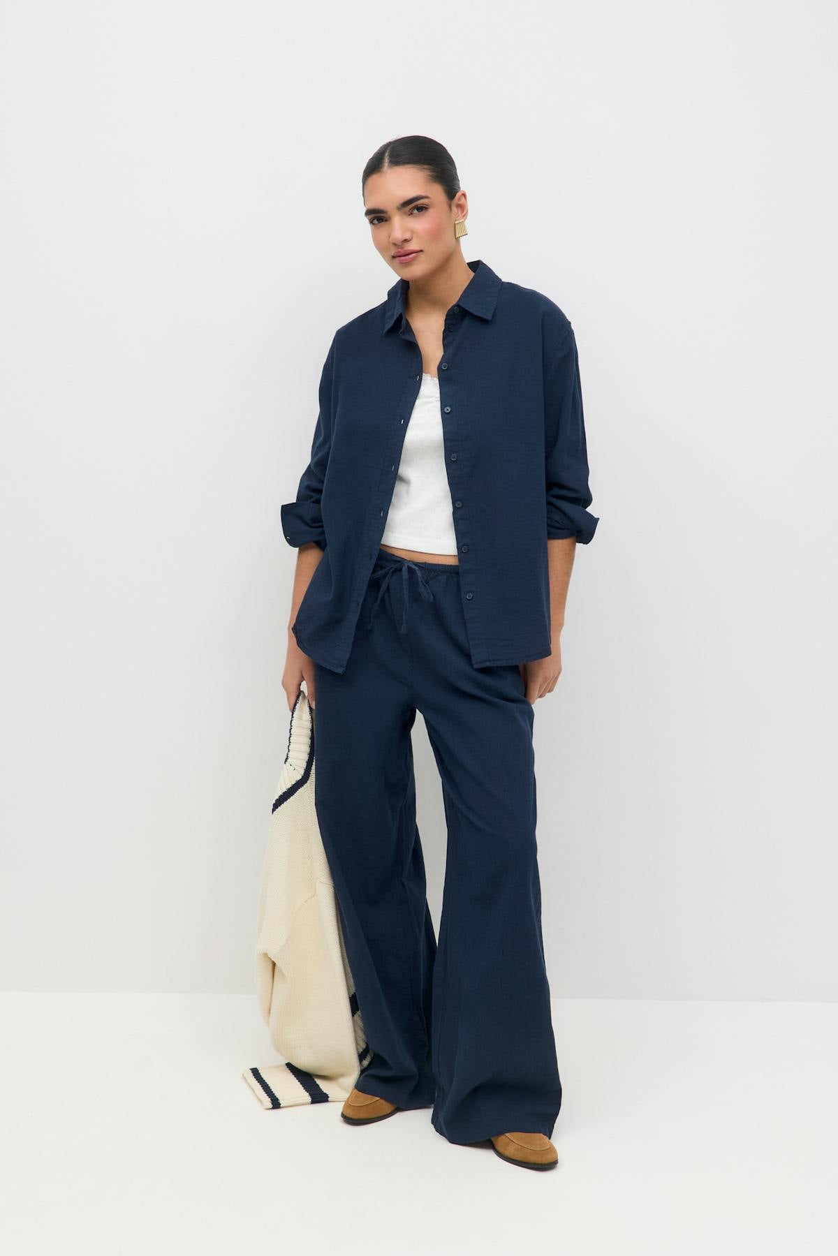 Linen blend shirt