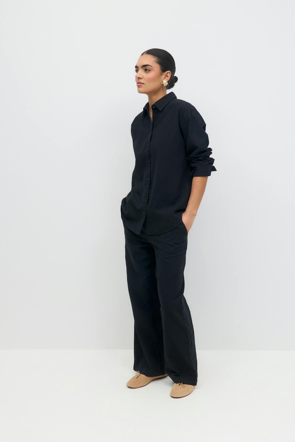 Linen blend shirt