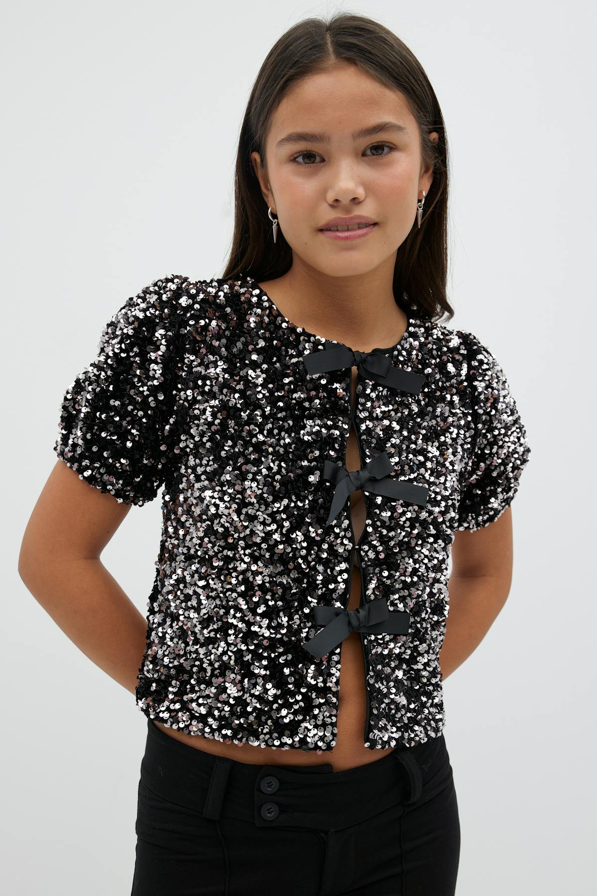 Y sequin top