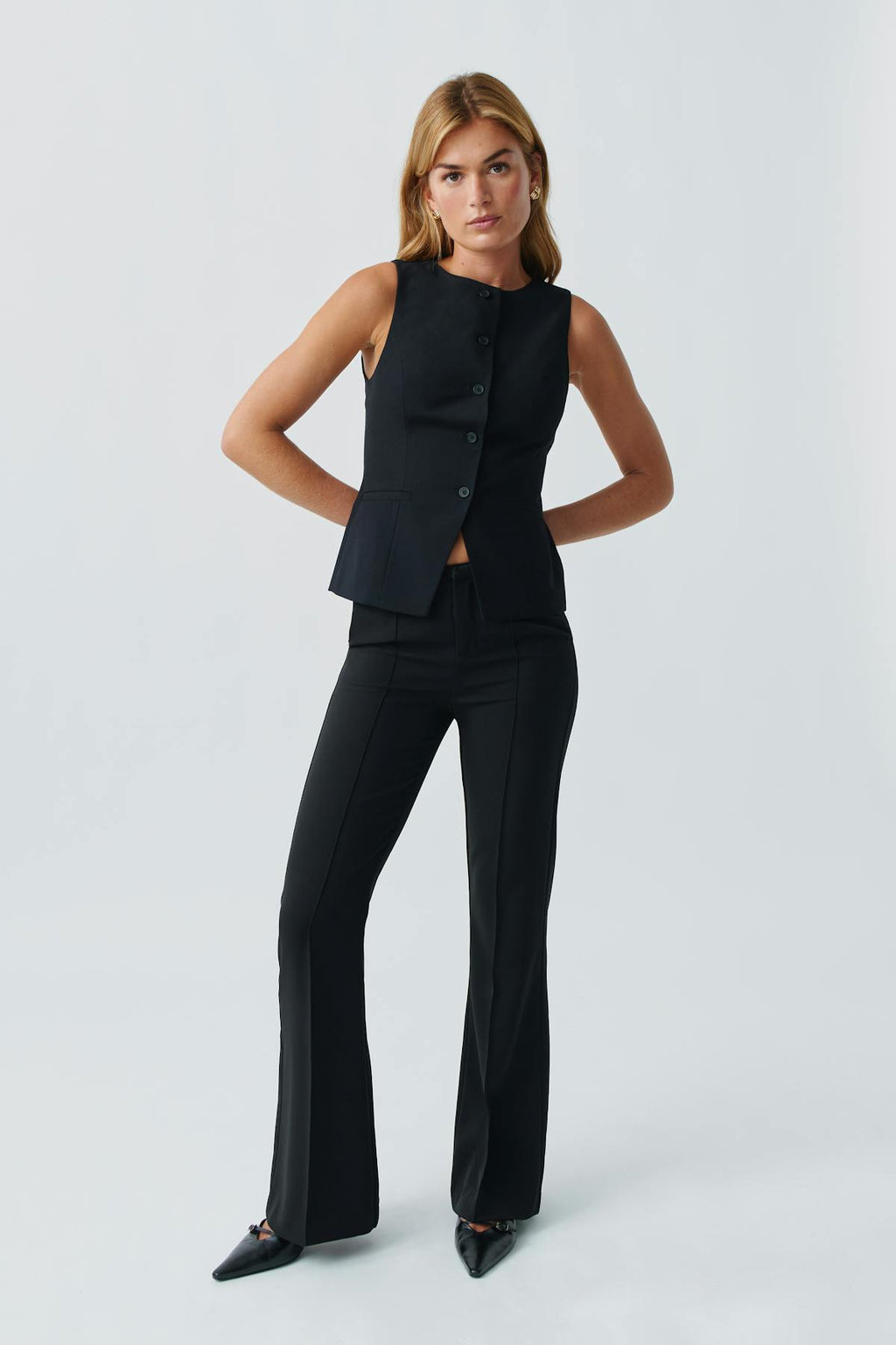 High neck suit vest