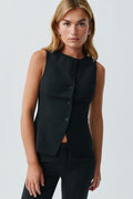 High neck suit vest