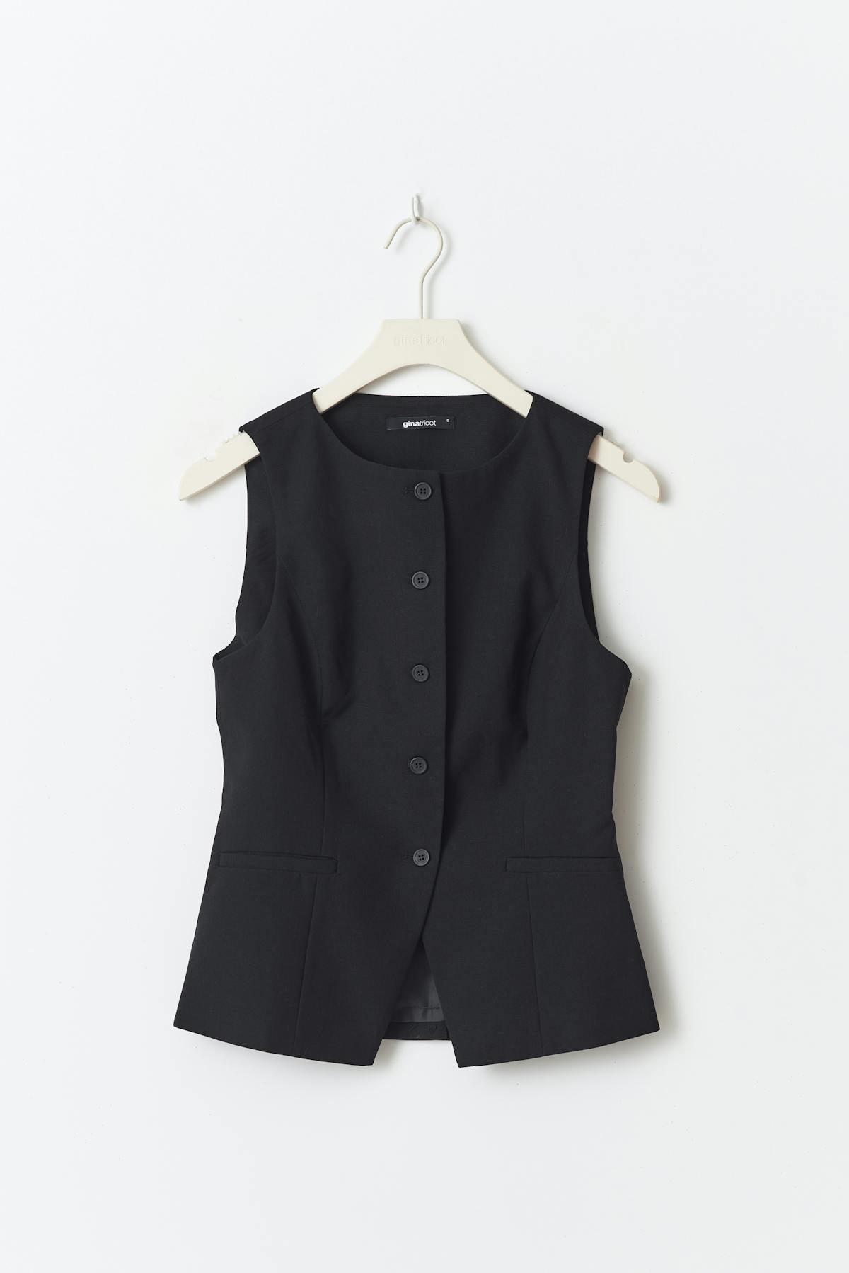 High neck suit vest