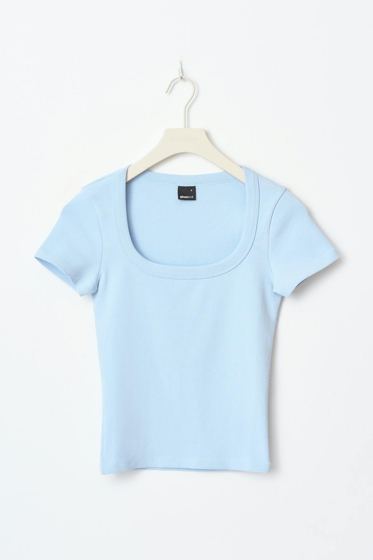 Rib short sleeve top