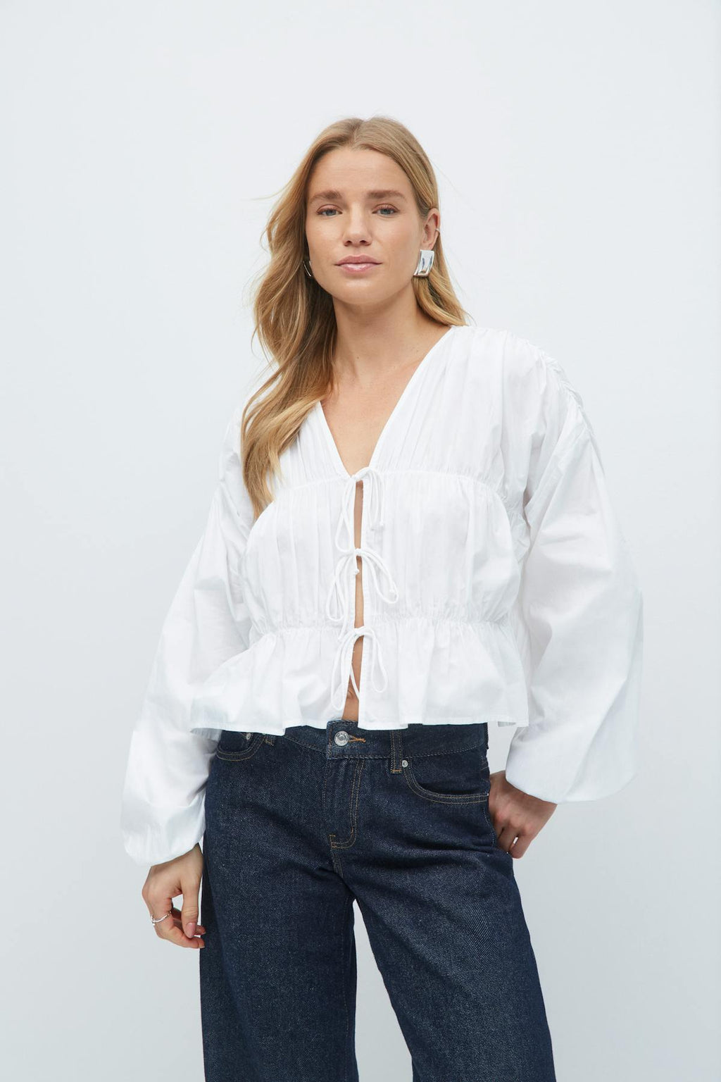 Tie blouse