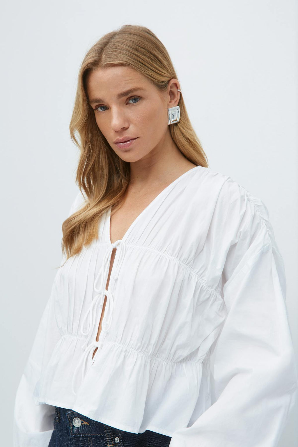 Tie blouse