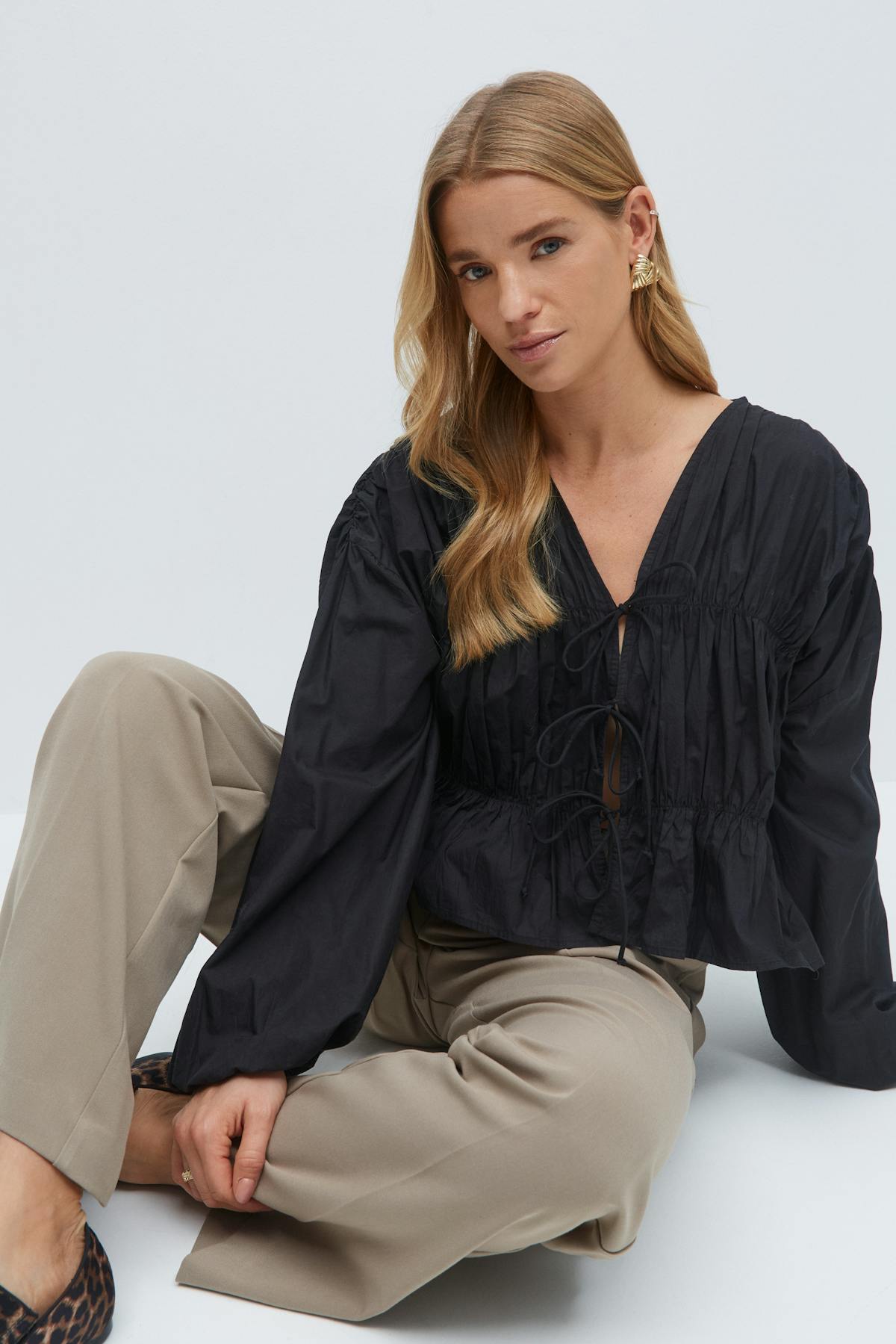 Tie blouse