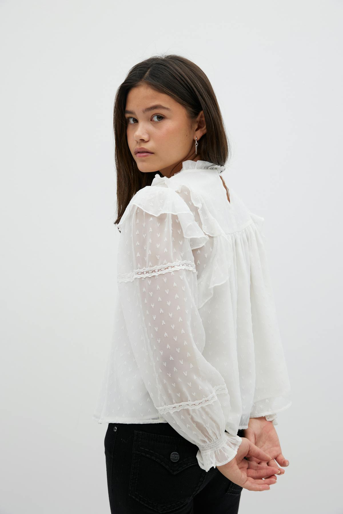 Y boho lace blouse