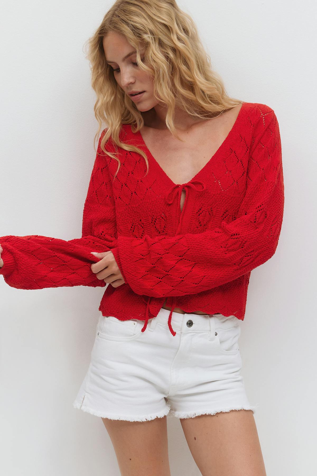Knitted crochet cardigan