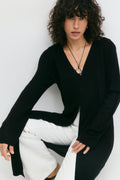 Long knitted cardigan