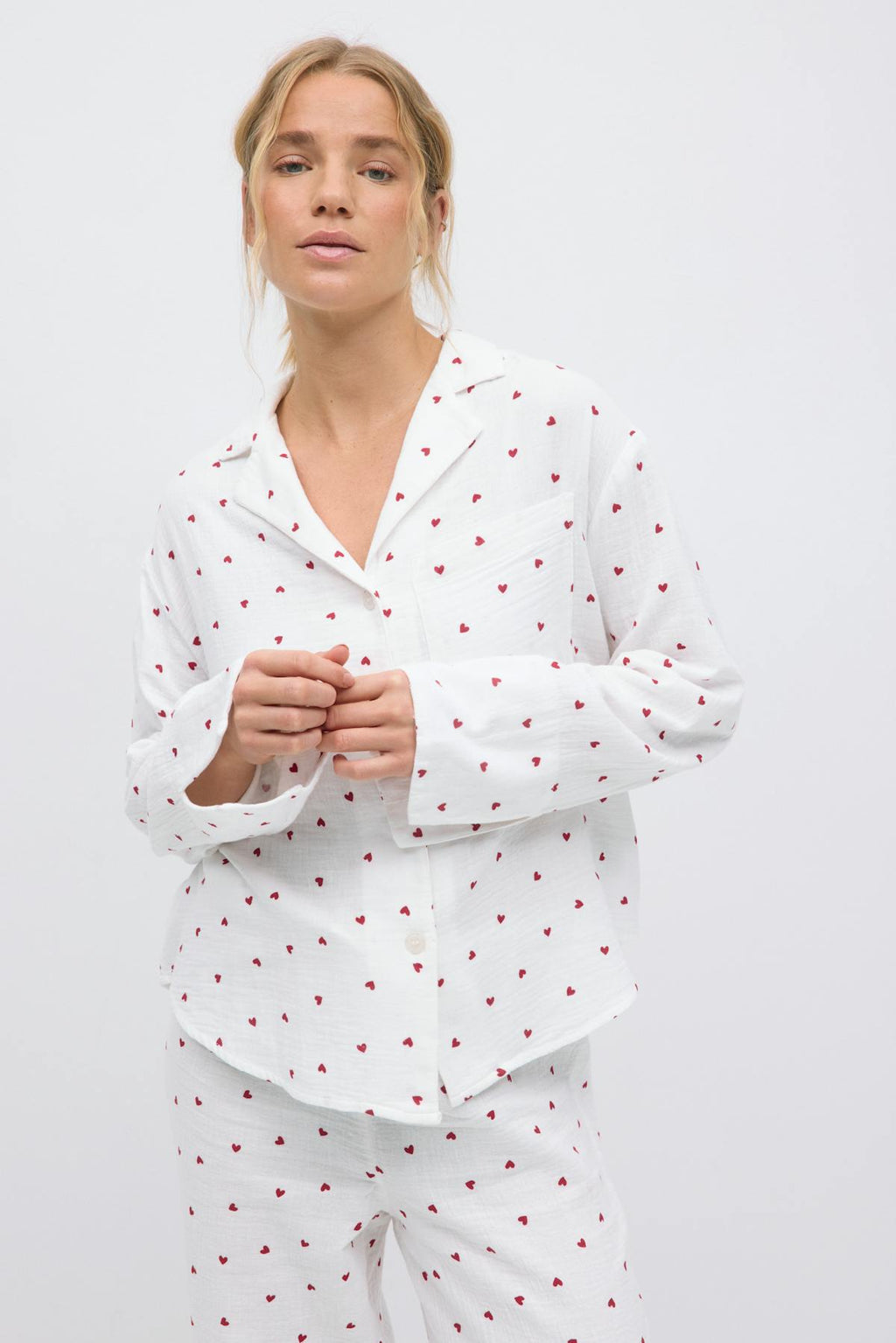 Gauze pyjamas shirt