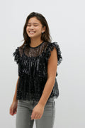 Y sequin top
