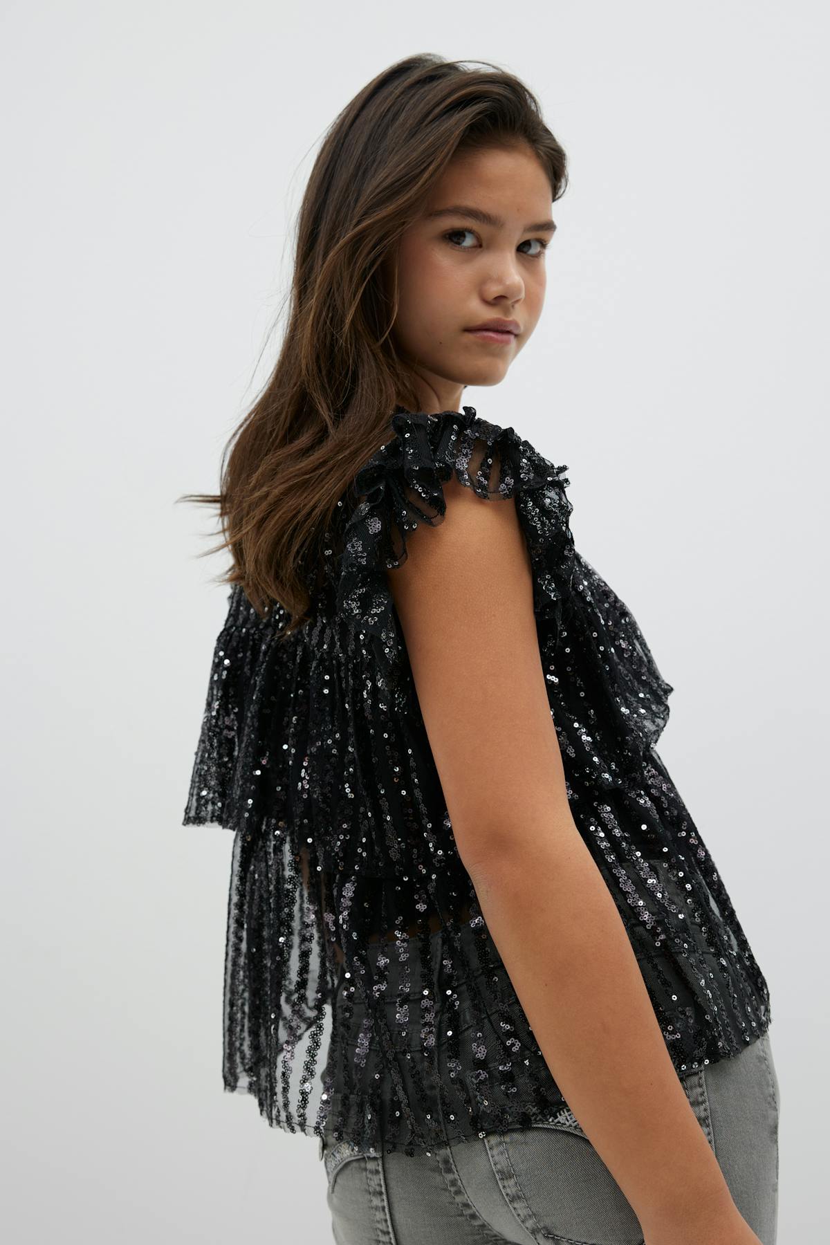 Y sequin top