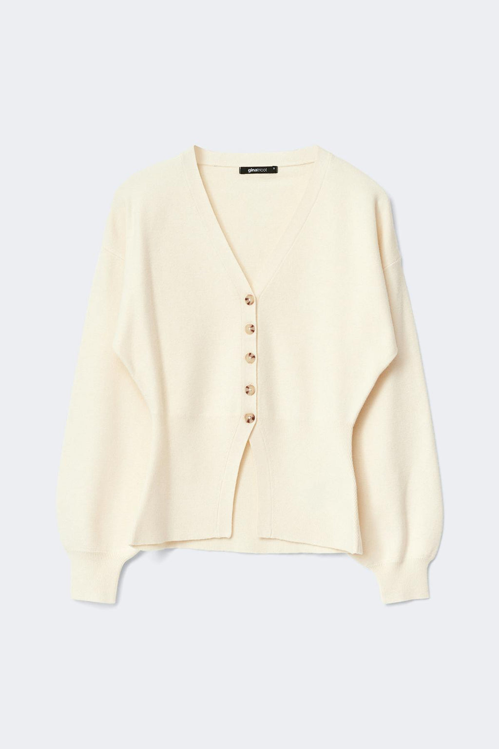 Shaped knitted cardigan