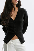 Shaped knitted cardigan