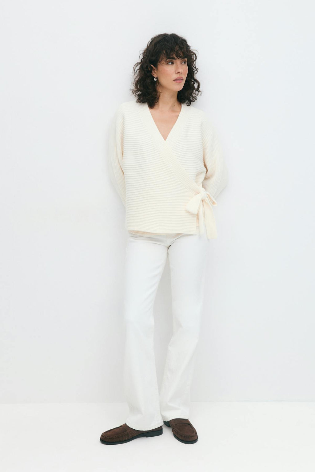 Chunky knitted wrap cardigan