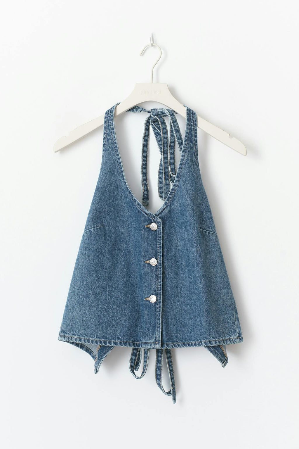 Tie back denim vest