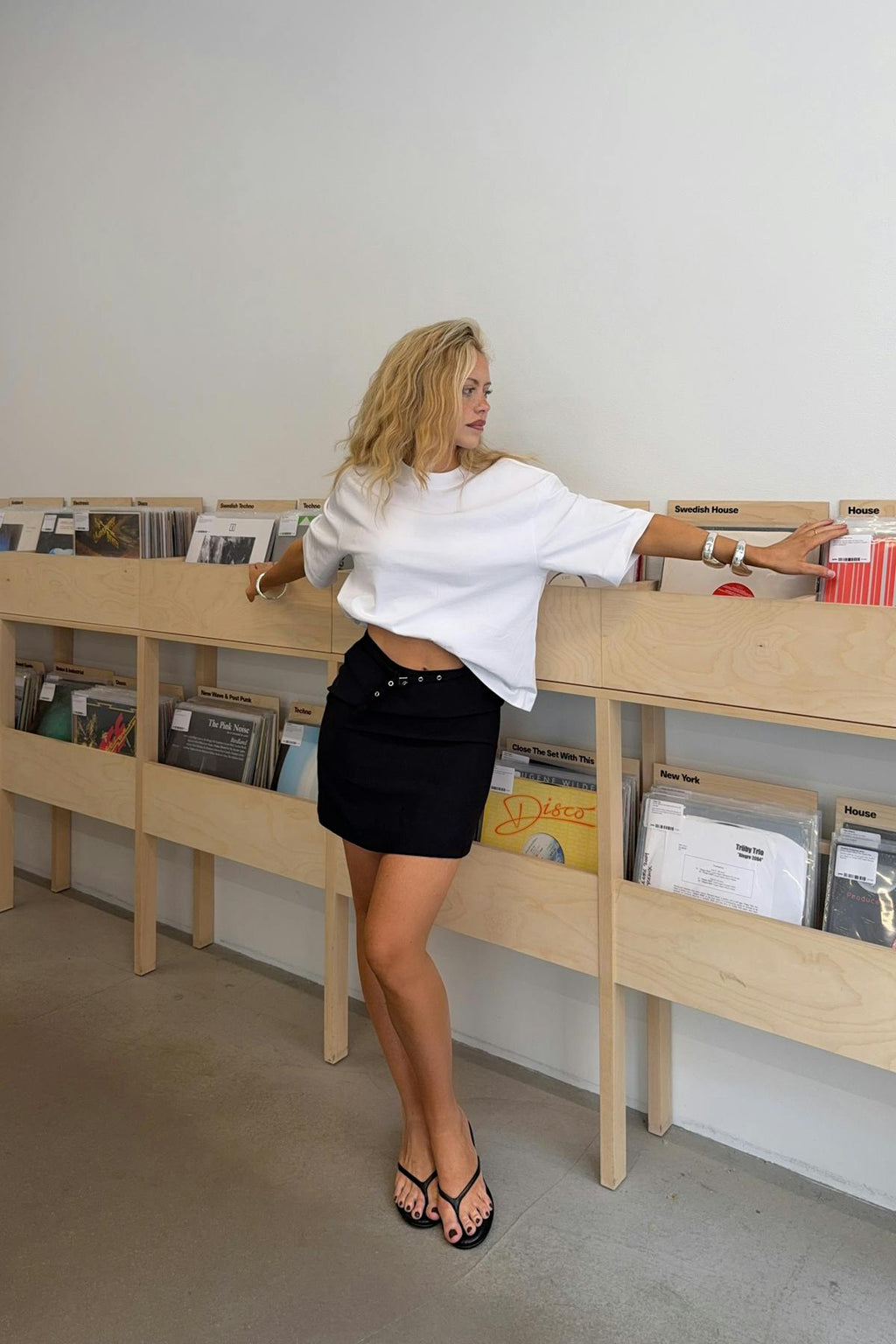 Belted mini skirt