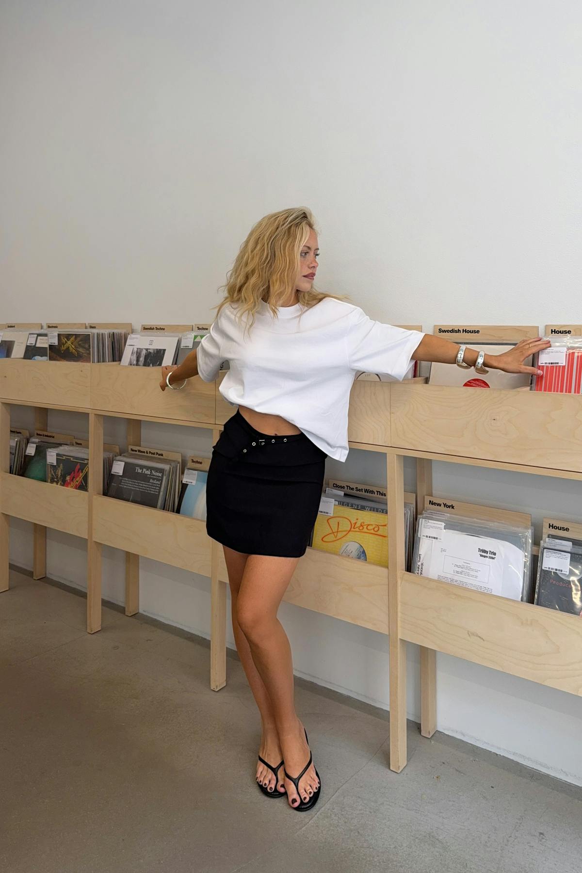 Belted mini skirt