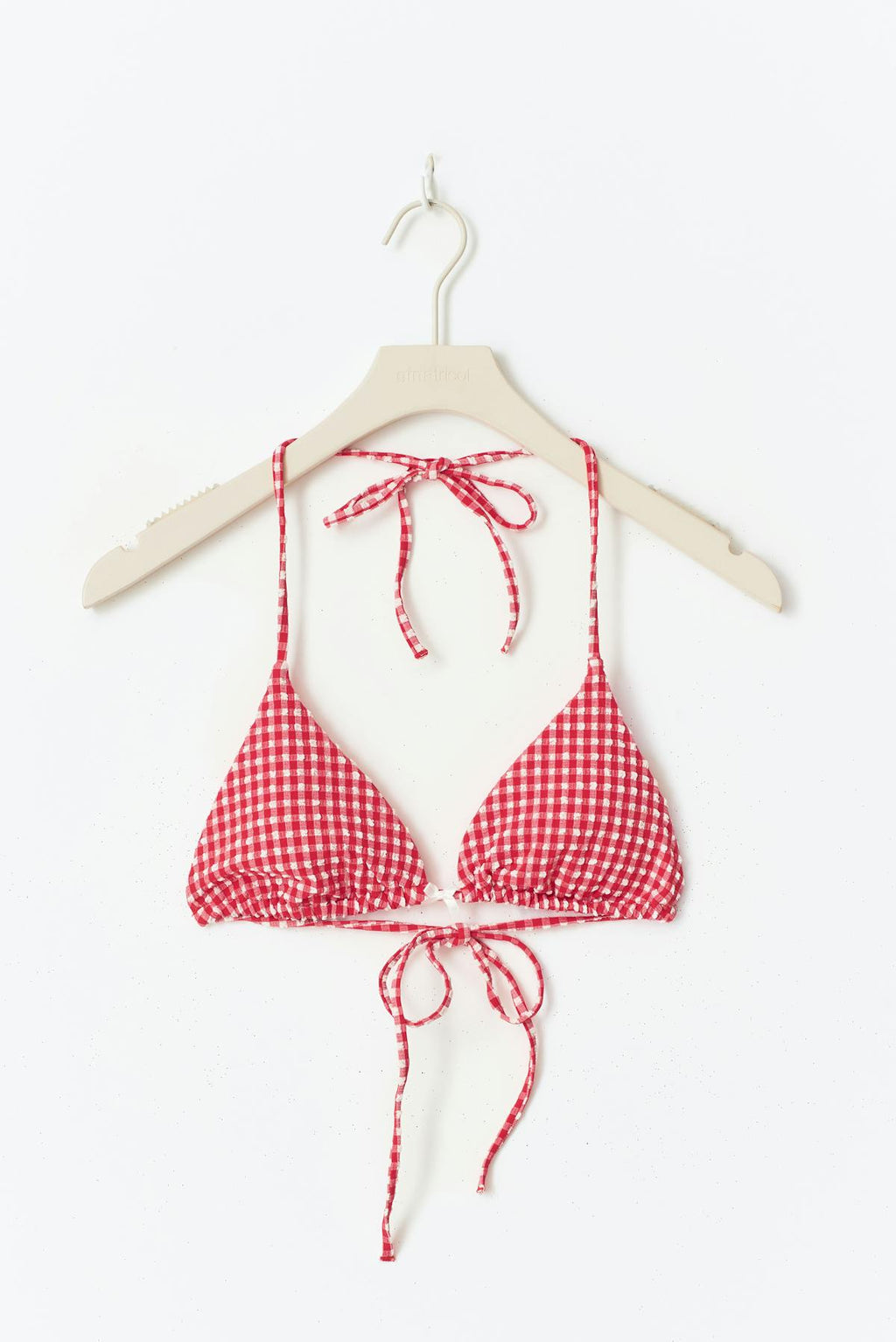 Gingham bikini triangle top