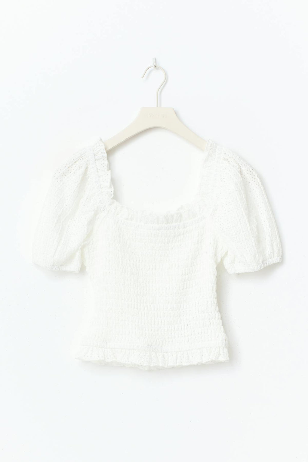 Puff sleeve frill top