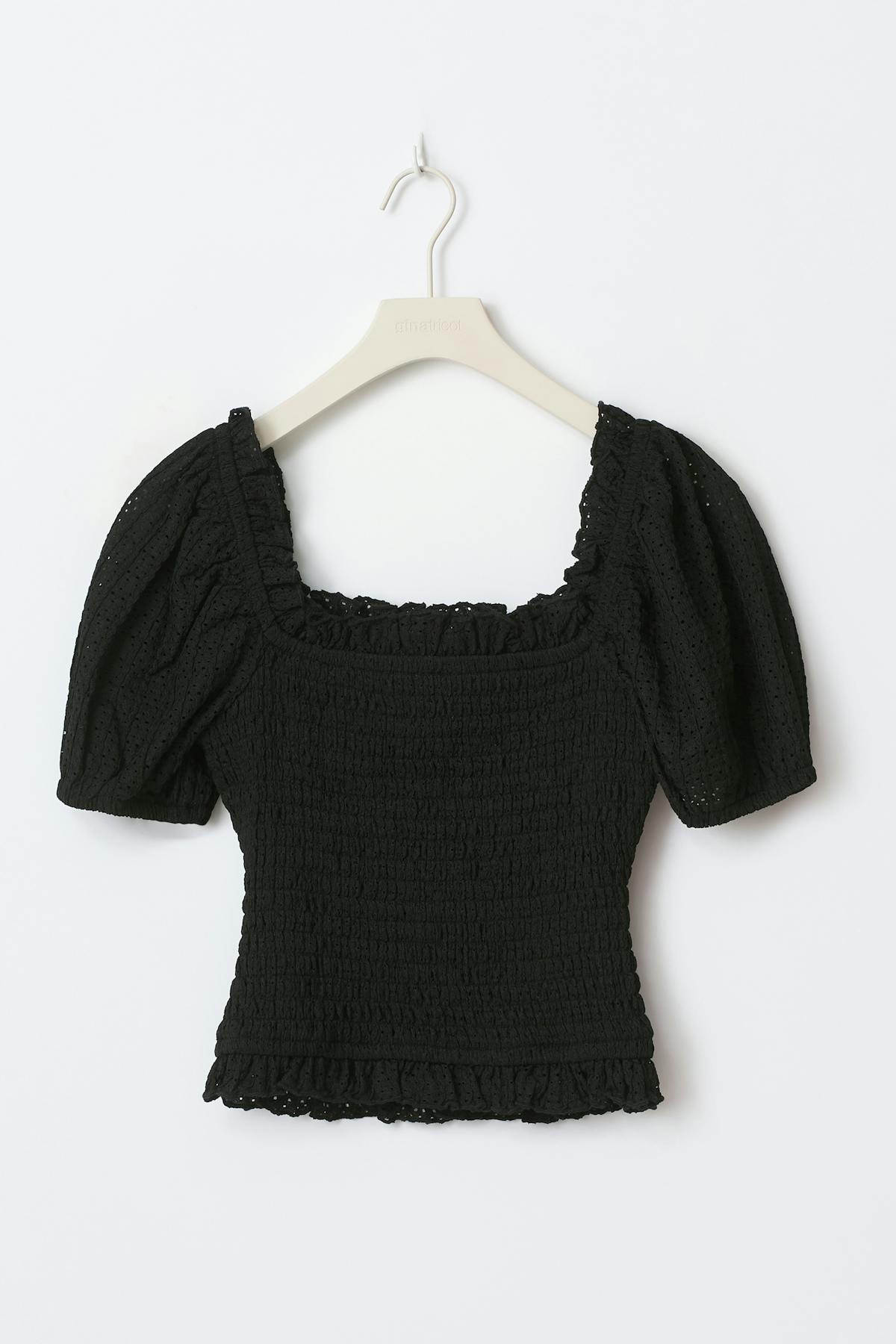 Puff sleeve frill top