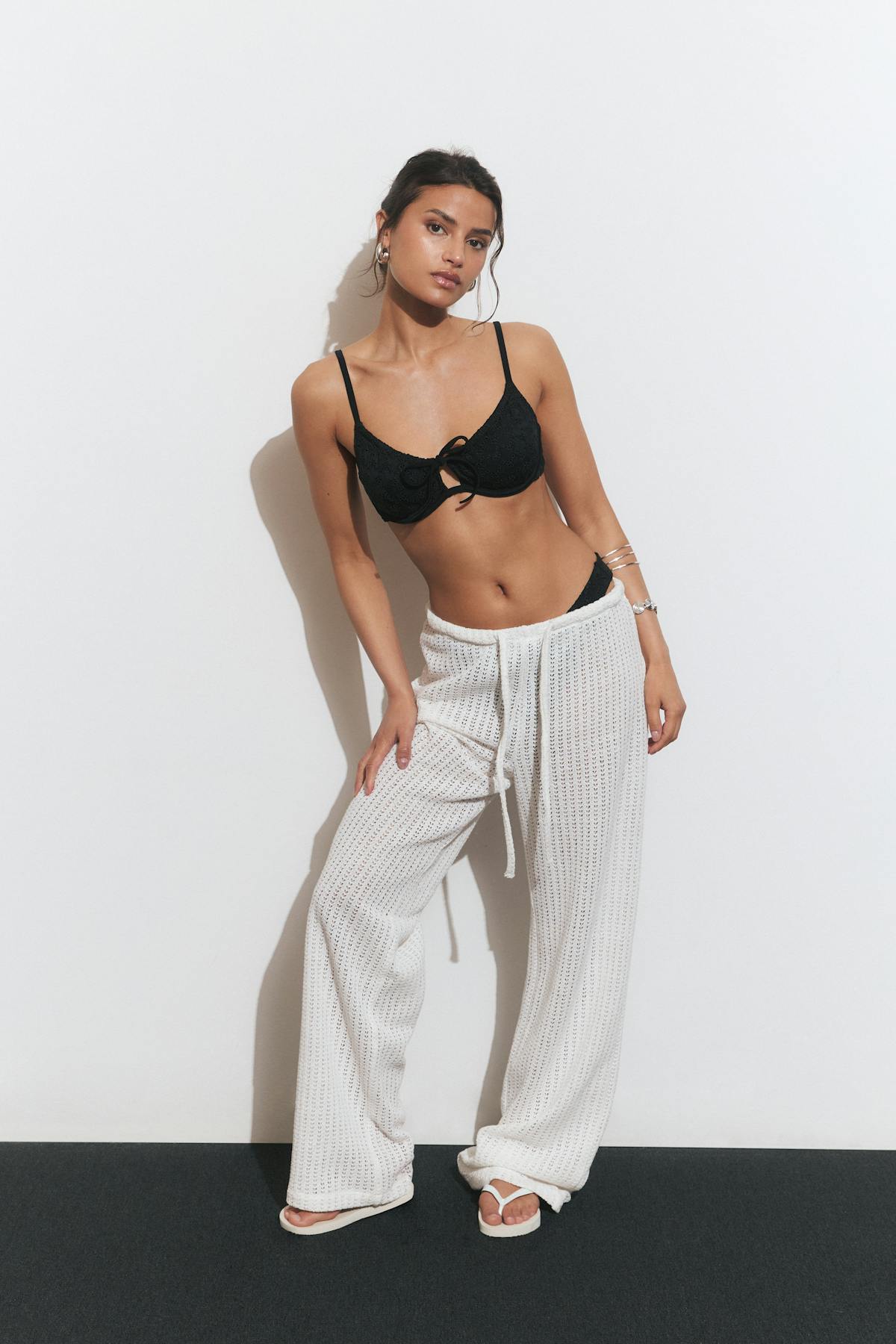 Embroidery bikini wire bra