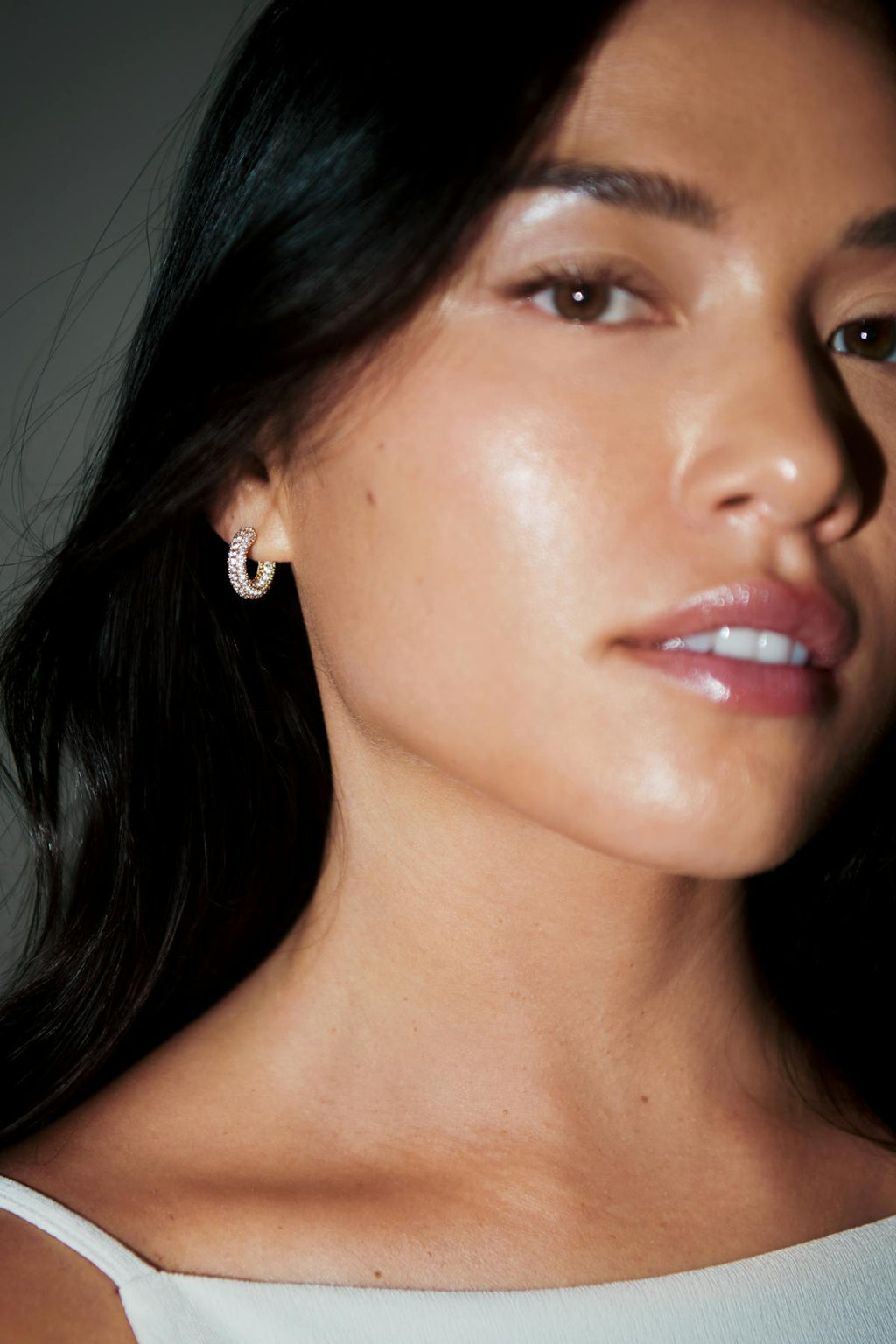 Mini pave hoops
