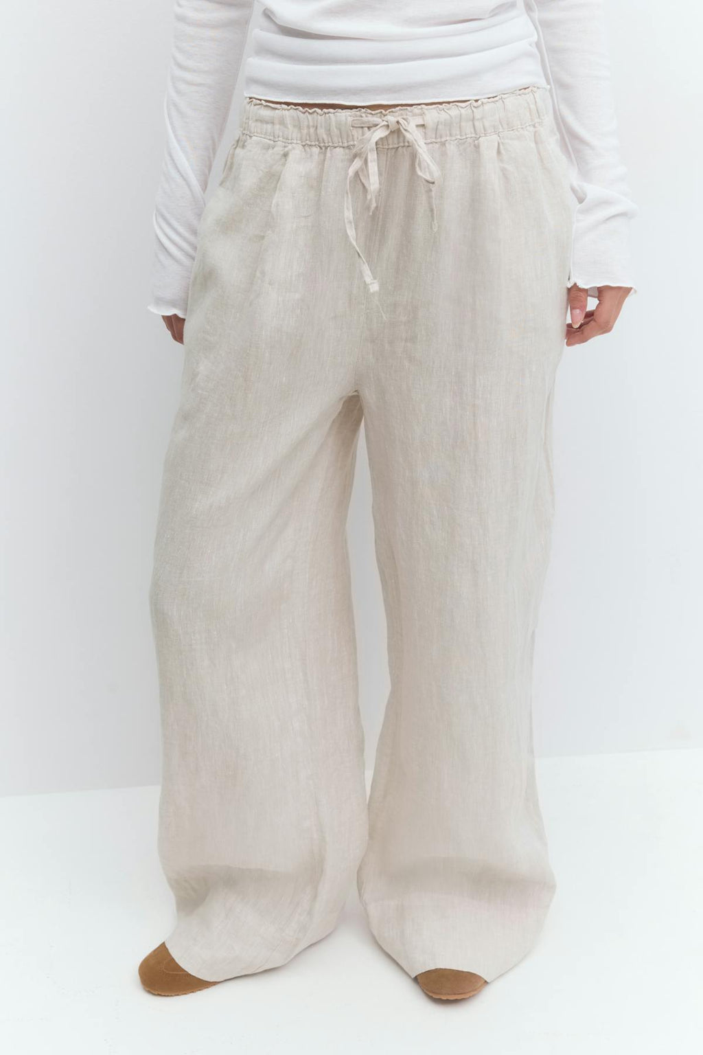 Wide linen trousers