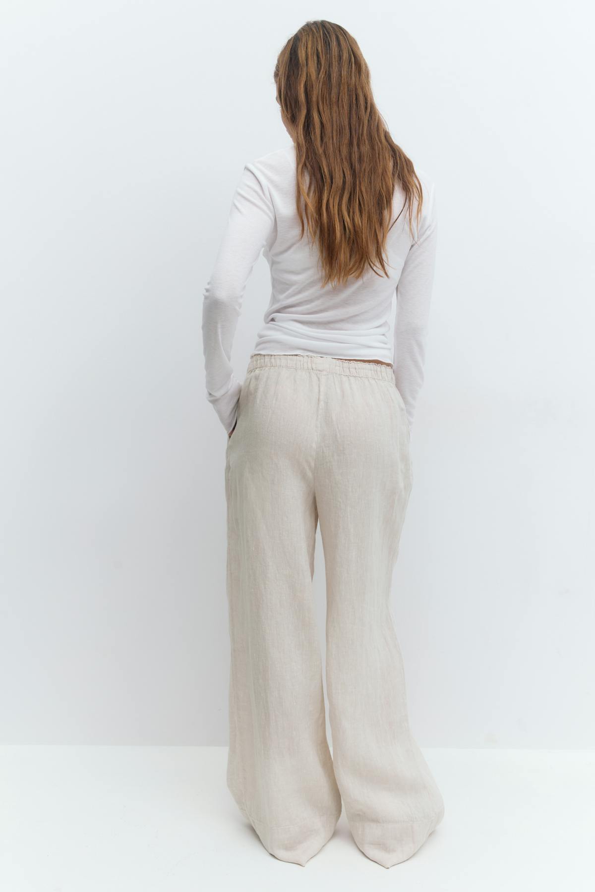 Wide linen trousers
