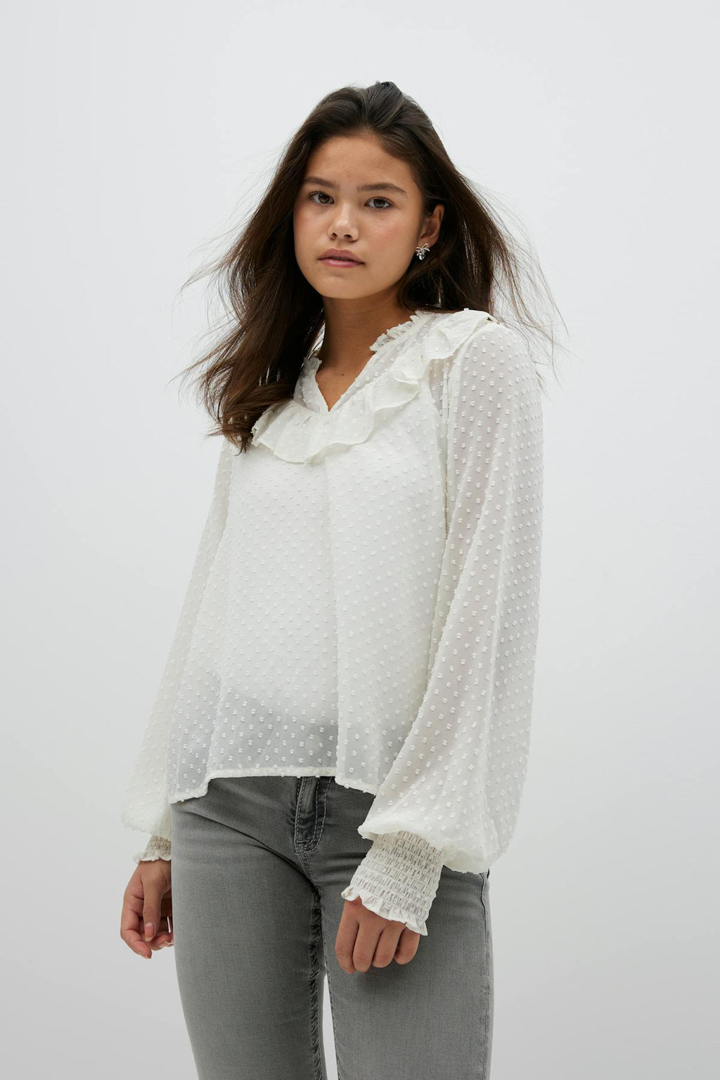 Y flounce blouse
