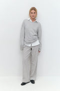 Wide linen blend trousers