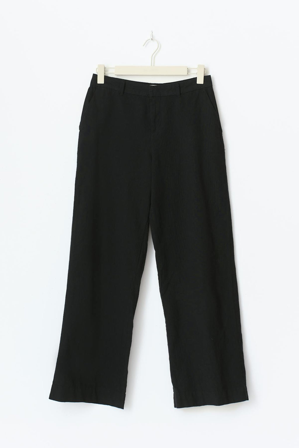 Wide linen blend trousers