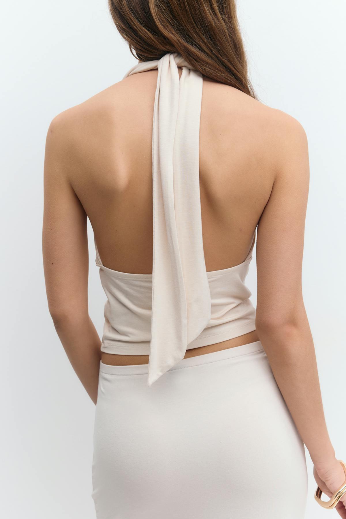 Soft touch halterneck top