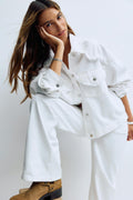 Cropped denim shirt