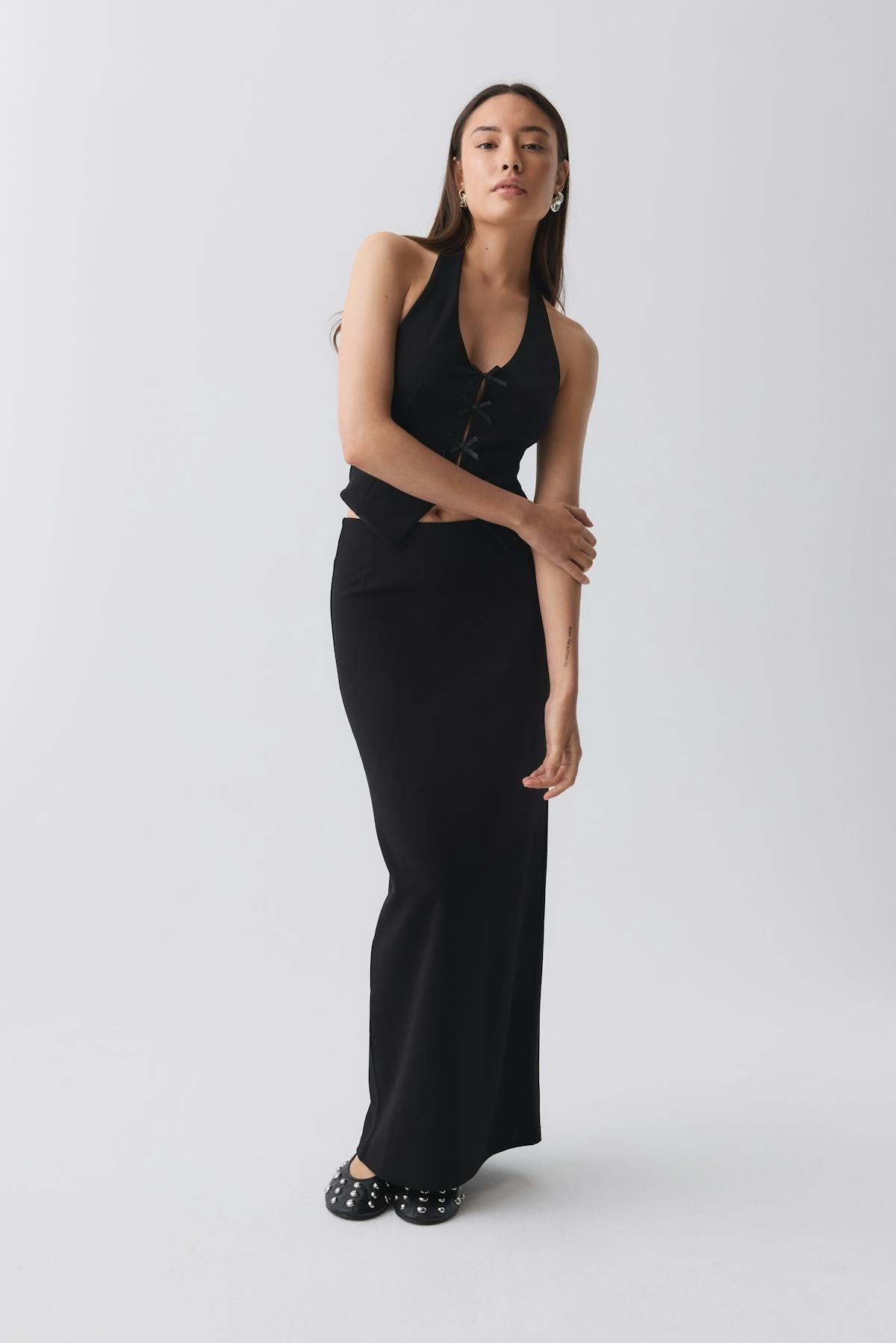 Tailored jersey skirt